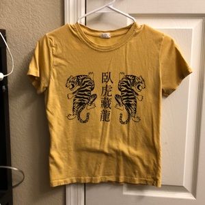 Brandy Melville Yellow Tiger T-Shirt